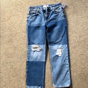 SOLD Free people patchwork mom jeans
